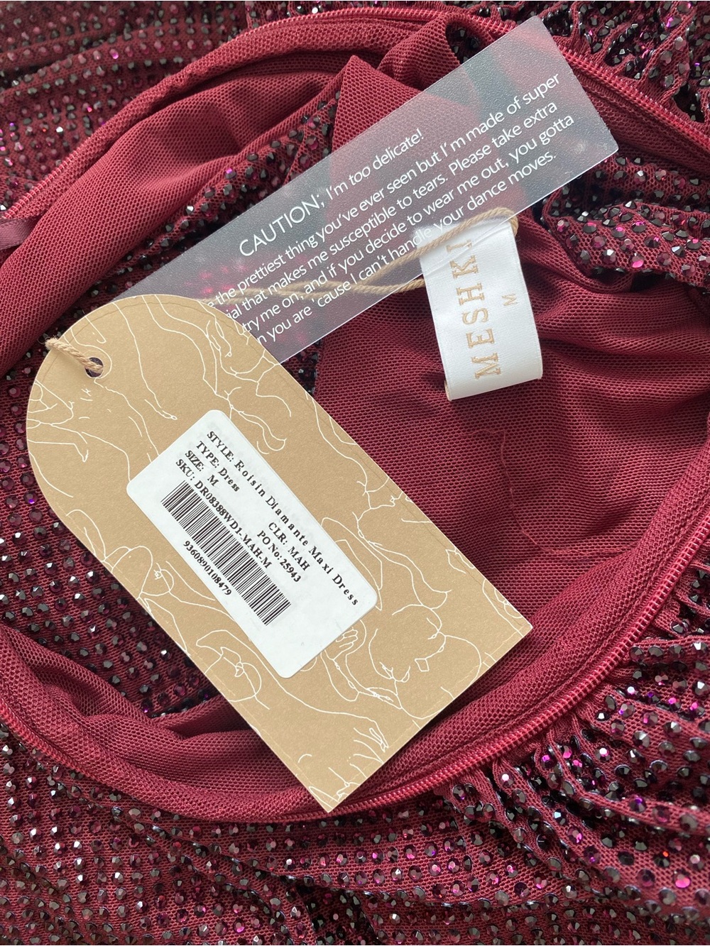 Meshki Sleeveless Sparkle Ruched Evening Gown - Picture 3 of 4